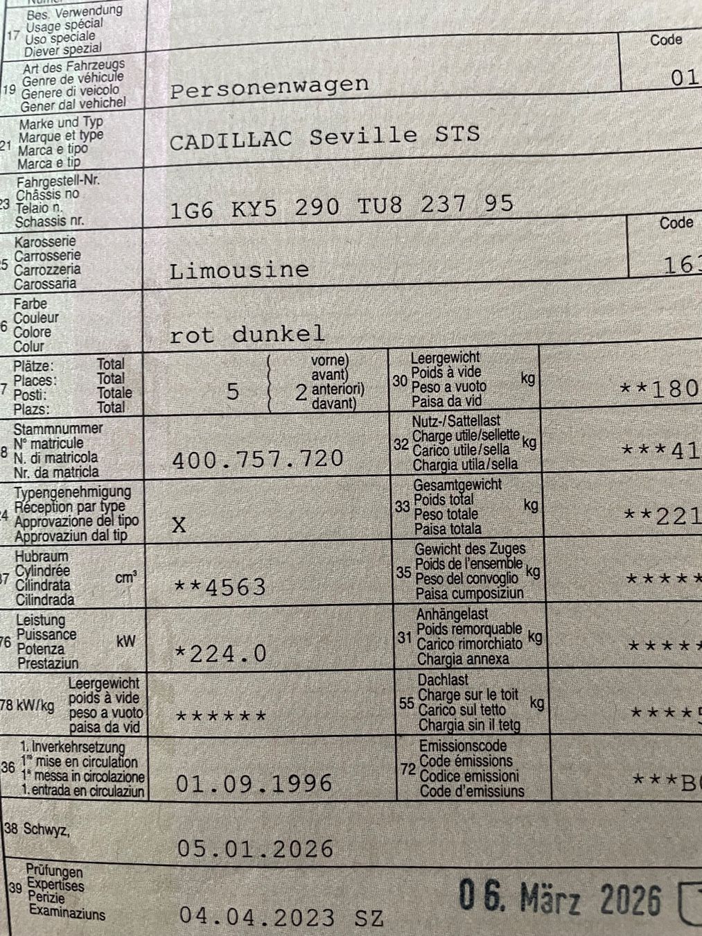 Cadillac Automobili: Cadillac Sevilla STS   MfK – Usato da Lachen SZ venduto da fri_cgc7 6