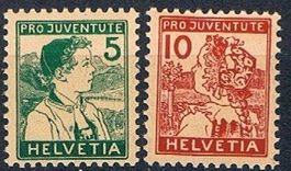 J2-3, Pro Juventute  Trachtenbilder Satz 1915 postfrisch