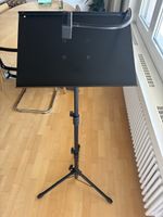 Music stand black adjustable height good condition
