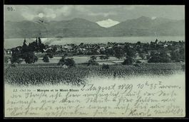 Mondschein-AK Morges, Morges et le Mont-