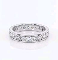 Bague argent avec diamants de moissanite certifiés GRA