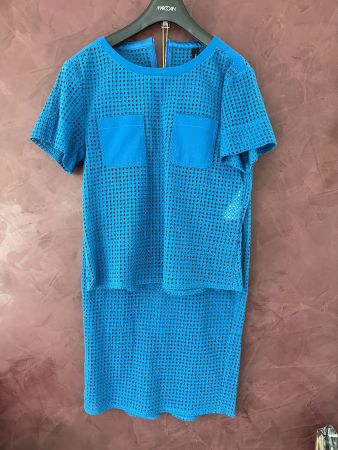 Marc Cain 2Teiler T-Shirt +Rock N1 34 blau locker