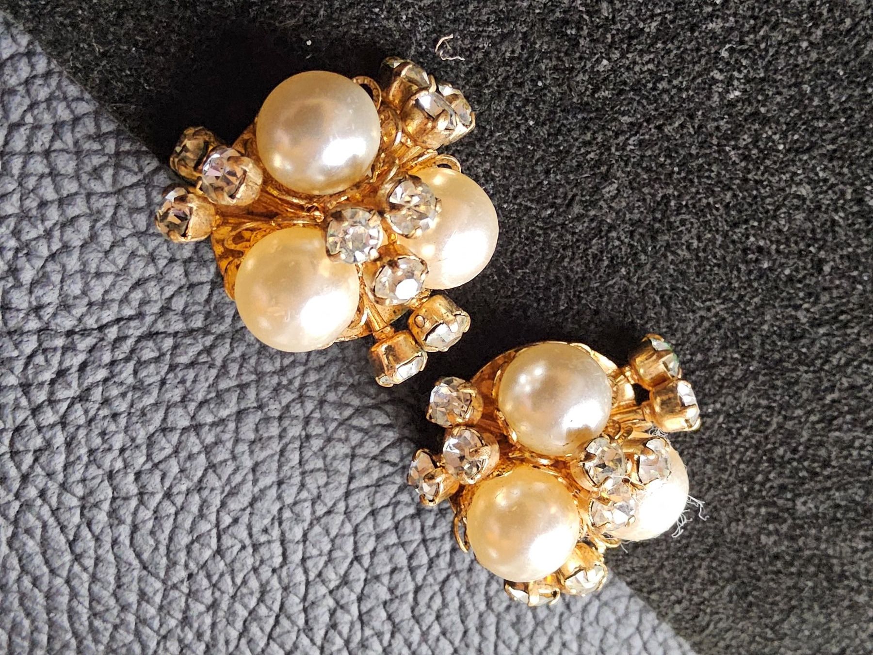 Orecchini pendenti & Orecchini a lobo: Vintage Perlen/Strass Ohrclips, 1940er – Usato da Zürich venduto da helsan 4
