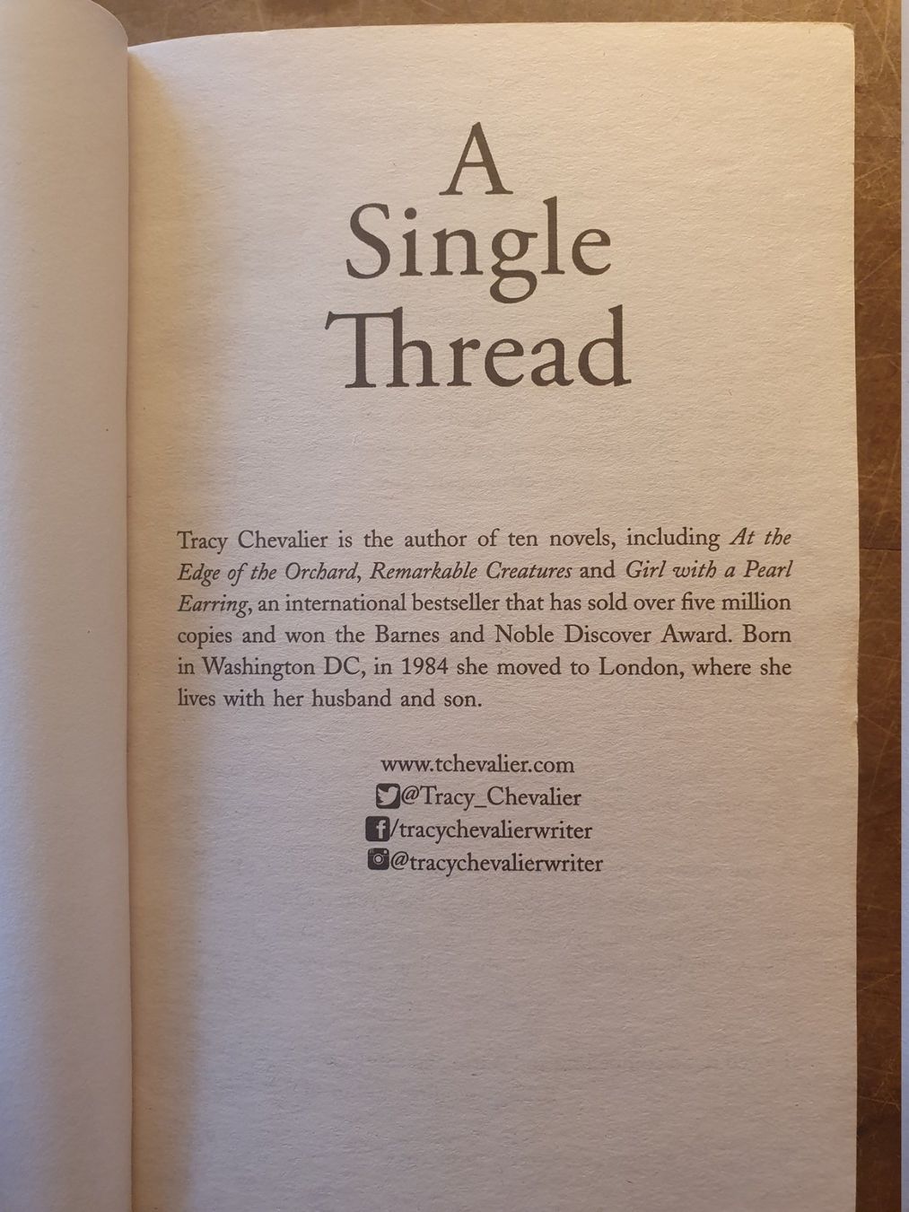 Bücher: A Single Thread - Tracy Chevalier – Gebraucht aus Zürich von loosebone 1