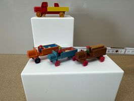 Antique ERZGEBIRGE Kutschen Wagen usw. um 1950