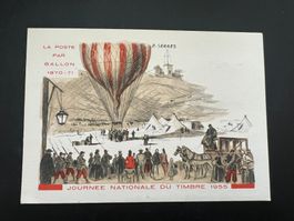 Ballonkarte 1955 Paris Tag der Briefmarke  (G1111)