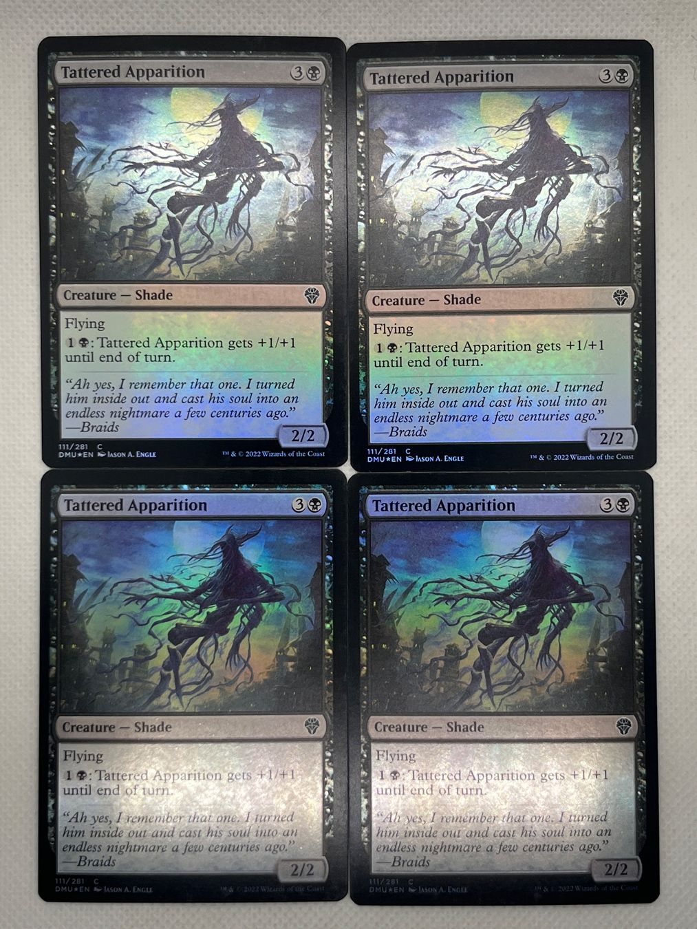 Magic The Gathering Carte collezionabili: Tattered Apparition, 4x, DMU, Foil – Usato da Hinterkappelen venduto da Kim1992
