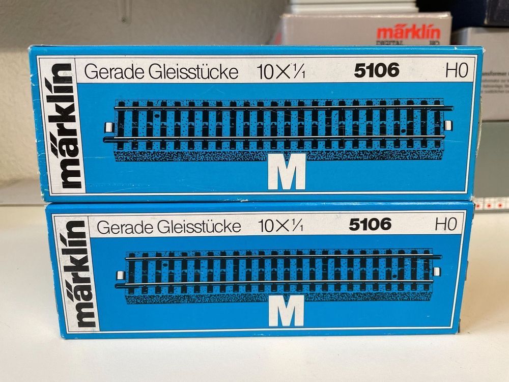 Lot De 20 Rails Droits Marklin HO 5106 - Échelle HO - Occasion Très Bon état