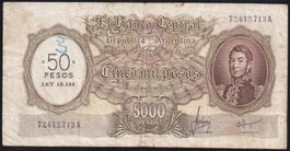Argentinien 50 Pesos auf 5000 Pesos 1969