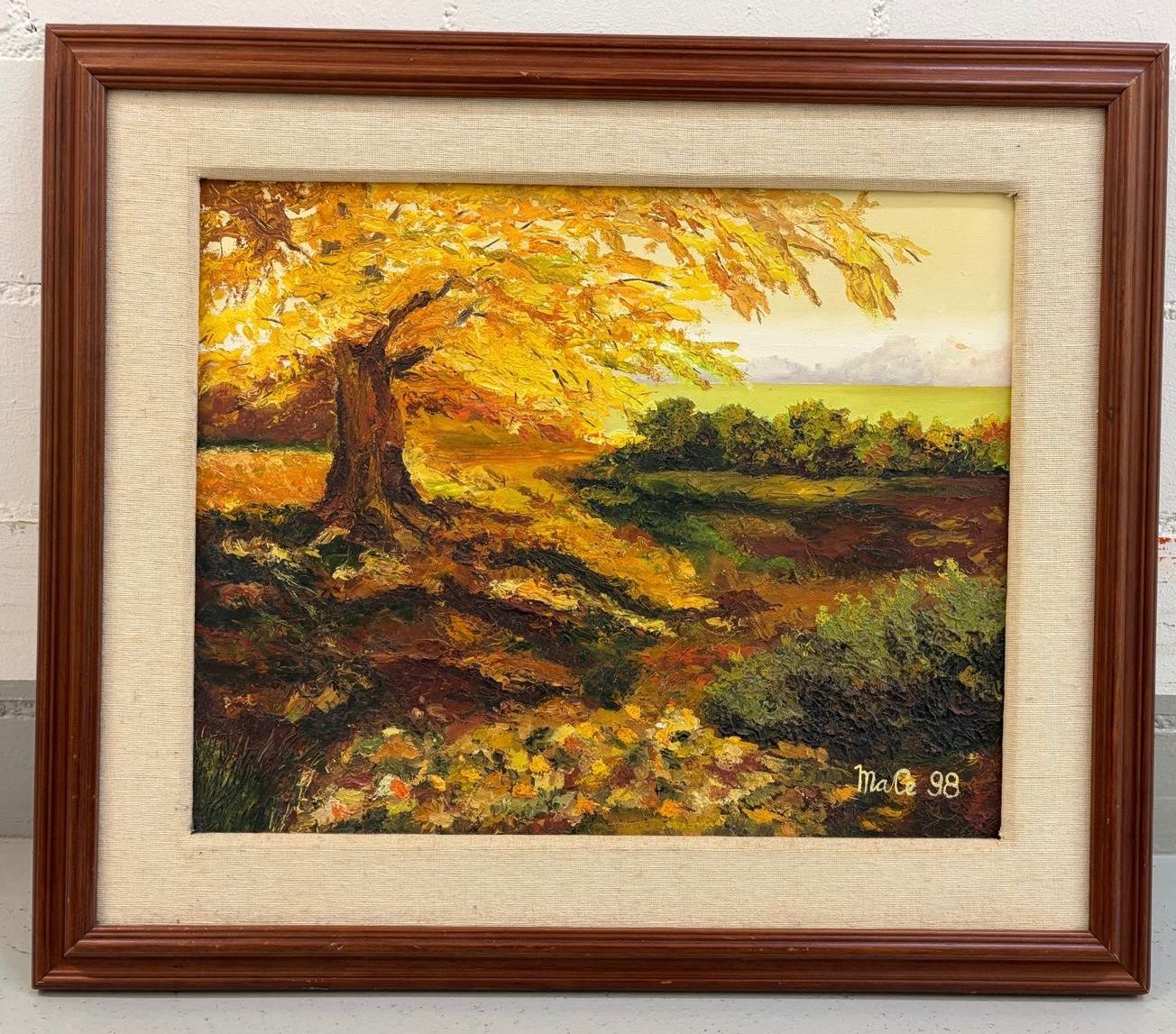 Gemälde: Gerahmtes Landschaftsgemälde Herbstbaum – Gebraucht aus Basel von berenice.roch