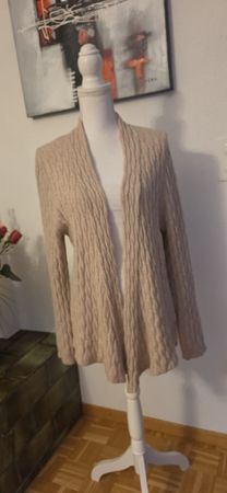 Garnet Hill Strickjacke Cashmere beige Grösse XL