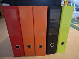 Ordner Set 5 Stck rot orange schwarz A4