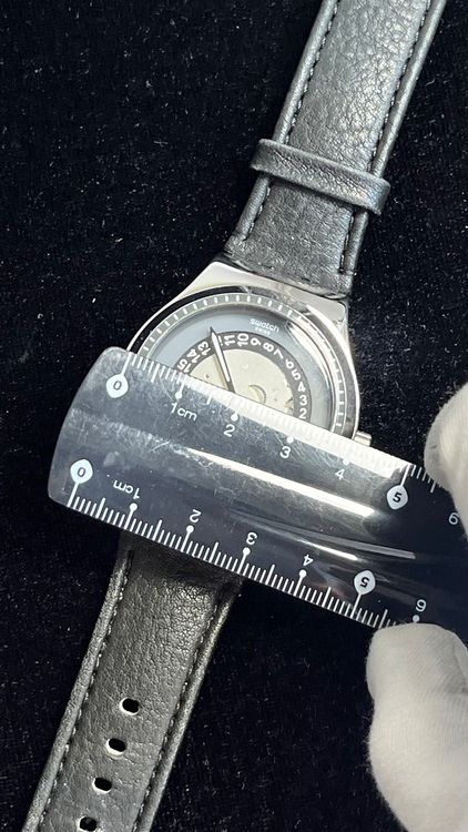 Swatch Orologi: Swatch Automatik Uhr, Lederarmband – Usato da Grenchen venduto da chththl 2