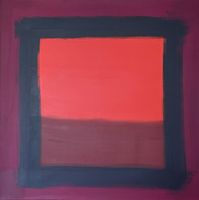 Abstrakte rote Malerei, 100x100, Claire Weides-Coos, 2003
