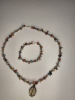 Schmuckset Kette und Armband mit glasperlen und Steine