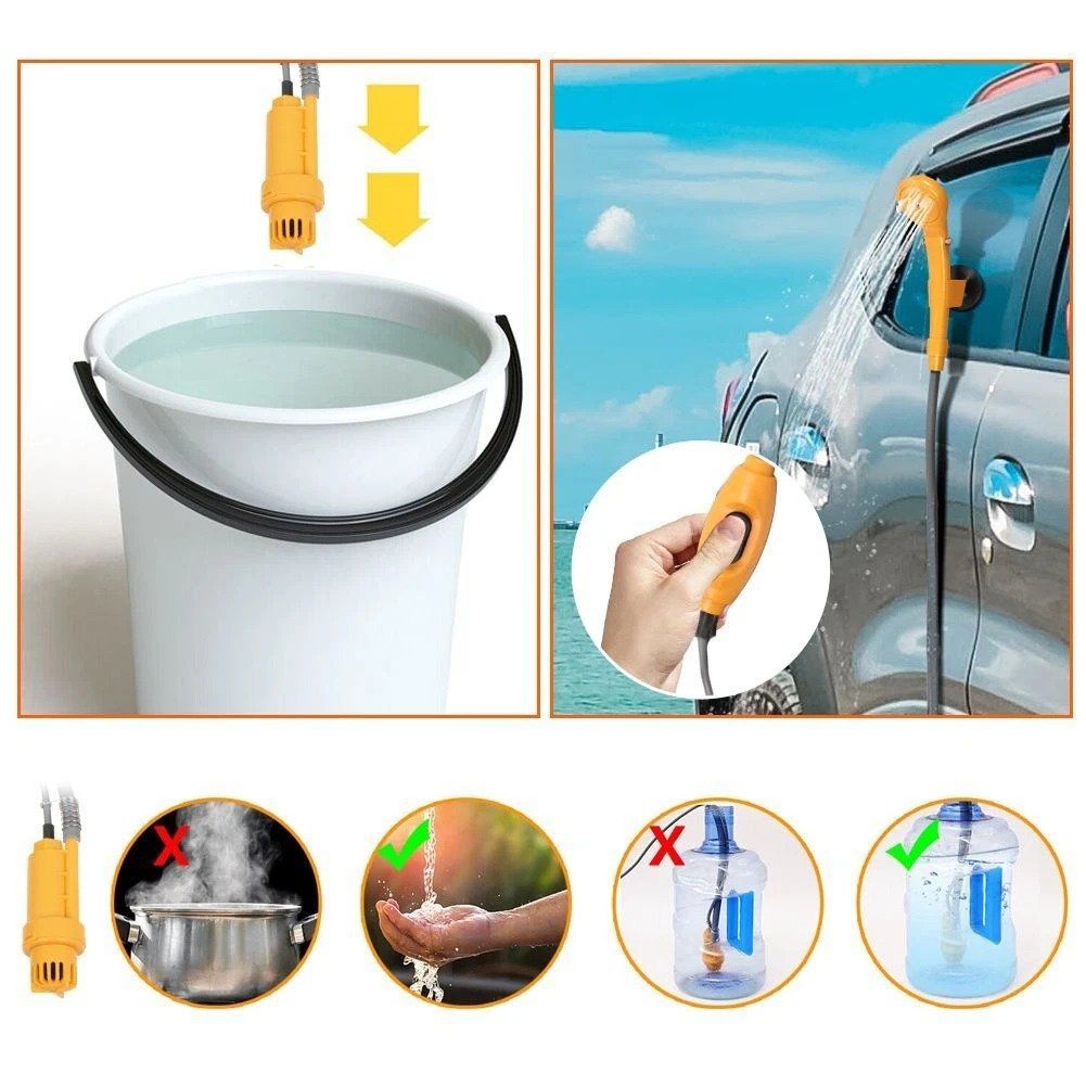 Docce: Gartendusche 12V Camping Dusche Brause +Tauchpumpe Auto – Nuovo (secondo la descrizione) da Kirchdorf AG venduto da csnmclub 4