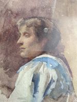 Emil BEURMANN (1862-1951) Portrait de jeune femme, aquarelle