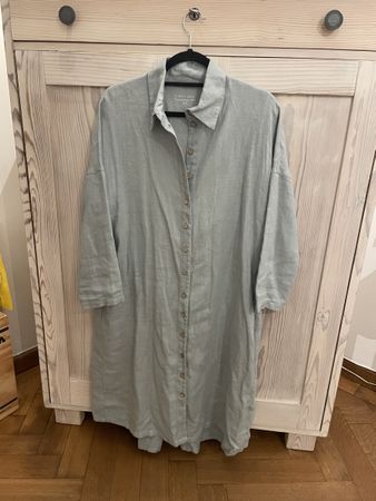 Sommerliches Leinenkleid Simply Grey S aquagrün