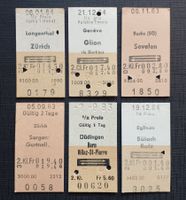 Lot ältere EISENBAHN BILLETT 1983 Glion Sevelen Eglisau