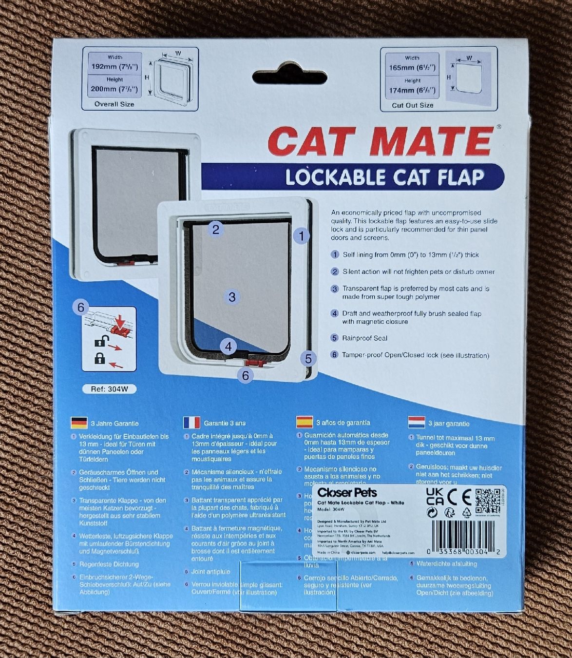 Gattaiole: Katzentür / Katzenklappe Cat Mate Lockable Cat Flap – Nuovo e nell'imballaggio originale da Rombach venduto da ThriftBetter 1