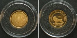 KONGO 20 Francs 2003 EULE VON ATHEN Gold 1/25 oz PP