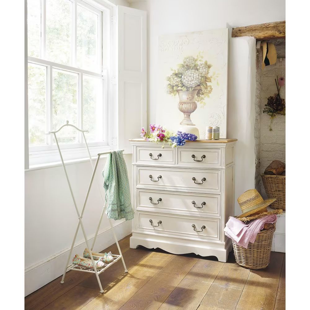 Maisons du monde Cassettiere: Léontine - Commode haute 5 tiroirs crème L86 – Usato da Etoy venduto da mau_677p 5