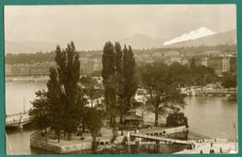 Genève - Ile Rousseau et Mont Blanc, 1922
