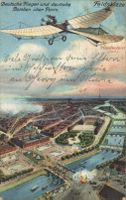 Alte Feldpostkarte: Deutsche Flieger über Paris 1914