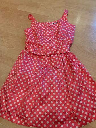 Jolie robe rouge à pois blanc Sinéquanone taille 38