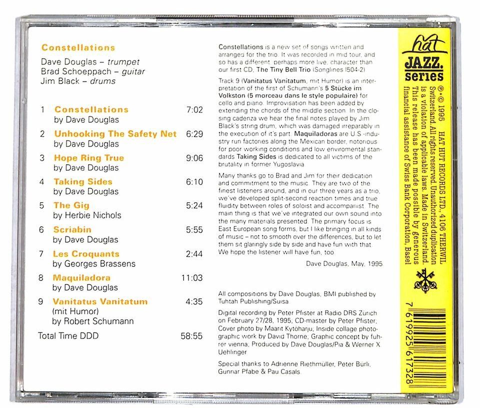 CD: Dave Douglas' Tiny Bell Trio - Constellations          ©1995 – Usato da St.Galllen venduto da elkaphone 2