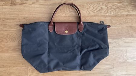 Longchamp Le Pliage dark grey tote bag