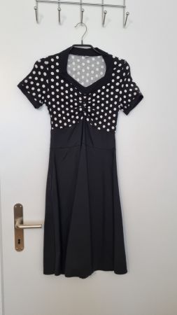 Rockabilly Kleid 50er Jahre S/W Gr. M/ mit Unterrock
