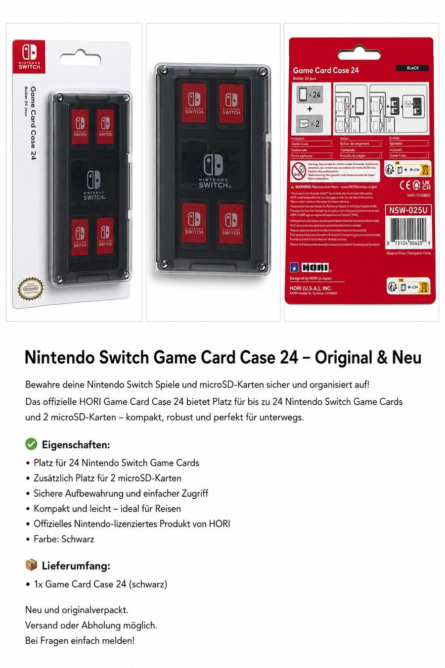 Nintendo Konsolen: Nintendo Switch Game Card Case 24 Schwarz  – Gebraucht aus Ehrendingen von lax21