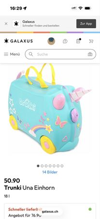 Trunki Una Einhorn Kinderkoffer