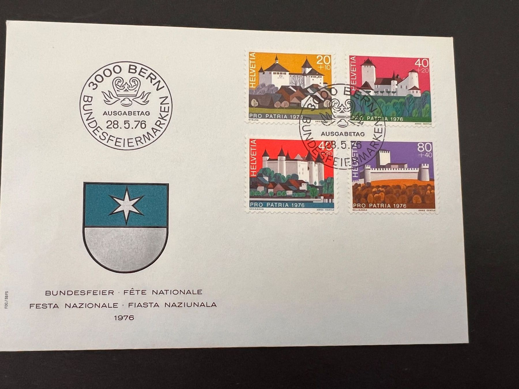 Tutti i francobolli: Pro Patria 1976 FDC  (R556) – Usato da Hinwil venduto da Sidi4