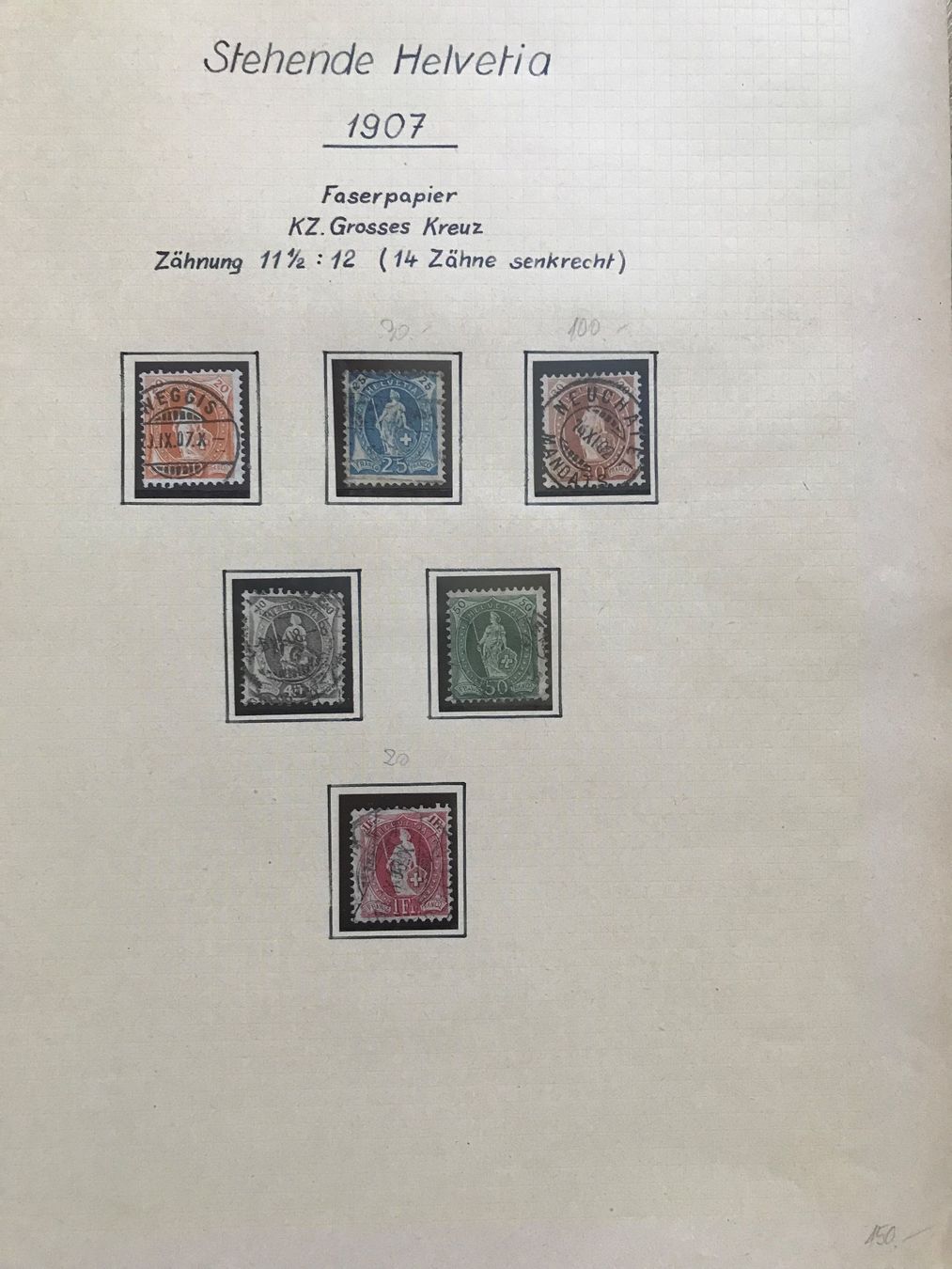 Tutti i francobolli: 1907, Stehende Helvetia mit Abarten – Usato da stäfa venduto da brandy66