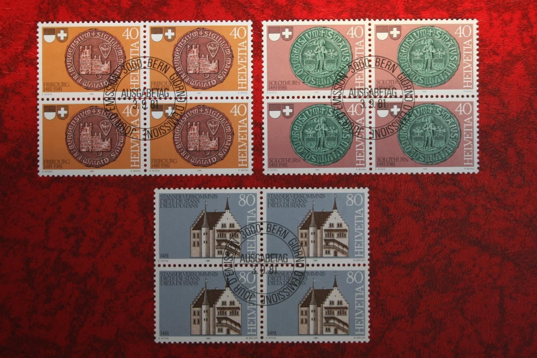 Alle Briefmarken: 1981: 660-662 4er-Block o – Gebraucht aus Deitingen von Lglobi
