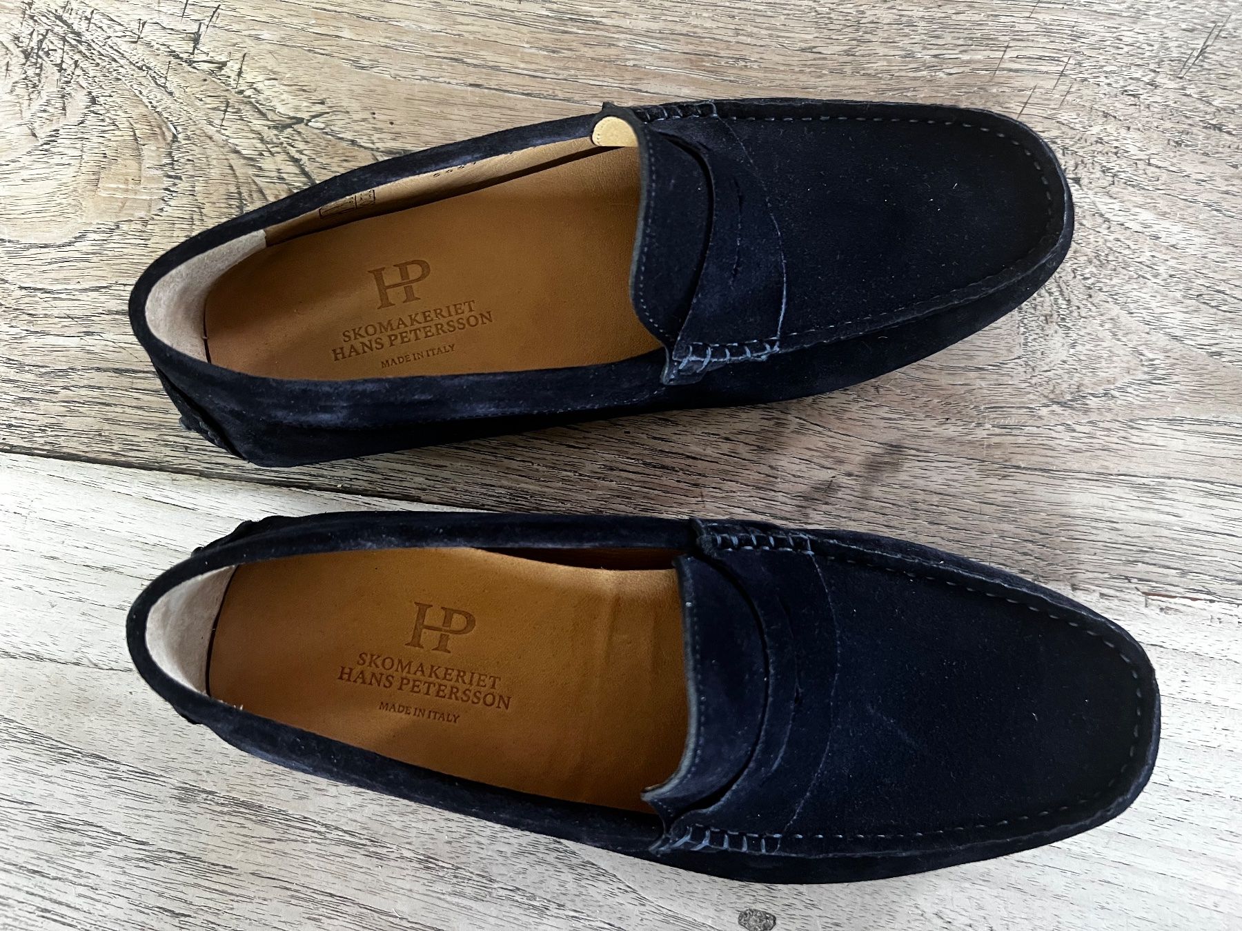 Scarpe da donna: Blaue, handgefertigte Mokassins – Usato da Chur venduto da MarcusinChur 2