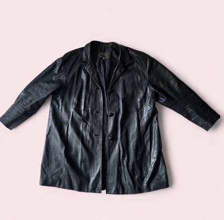 Schwarze Vintage Lederjacke