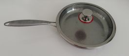 Bratpfanne Lurosa Edelstahl mit Deckel Durchmesser 28cm 