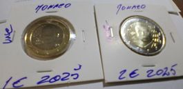 2 euro + 1 euro Monaco 2025 UNC