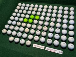 100 gebrauchte Golfbälle Markenmix „Spezial“ (Set 014)