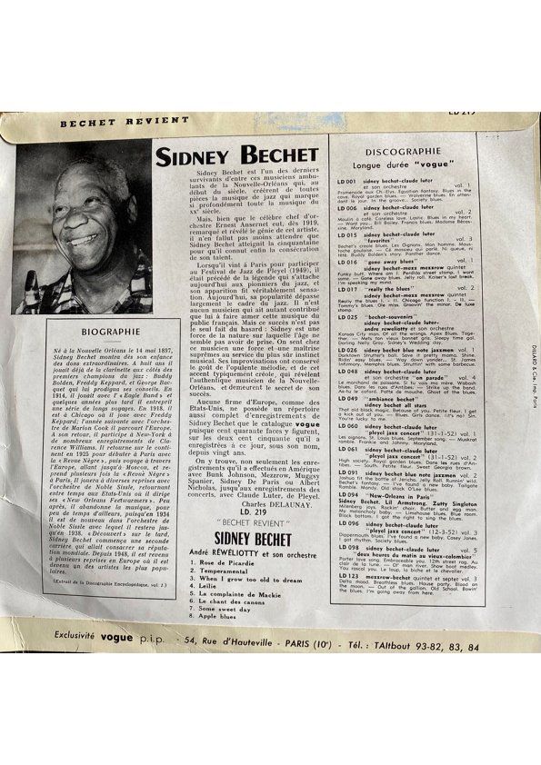 Schallplatten: Disque vinyle Sidney Bechet, vintage – Gebraucht aus Cornaux NE von THX01 1