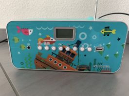 Muse Kinder Radio CD MP3 Player mit zwei Mikrofonen blau