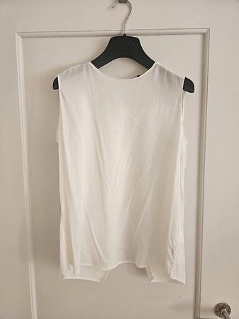 Stanley Johnson Top, Weiss, Seide.Gr. 36