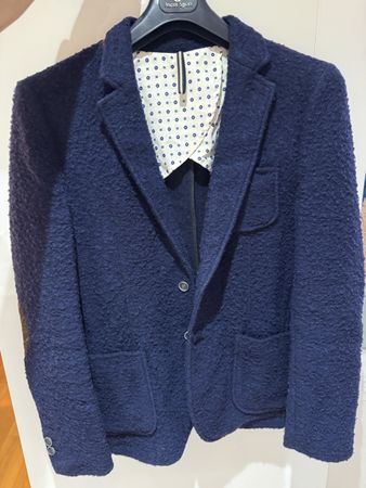 Men's Blue Blazer in Virgin Wool