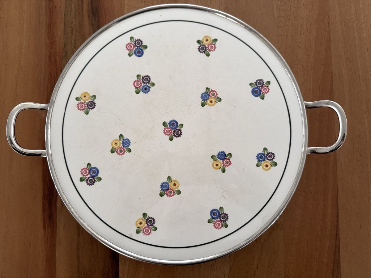 Plateaux: Vintage Serviertablett mit Blumenmuster – D'occasion à Zürich par Smarties13