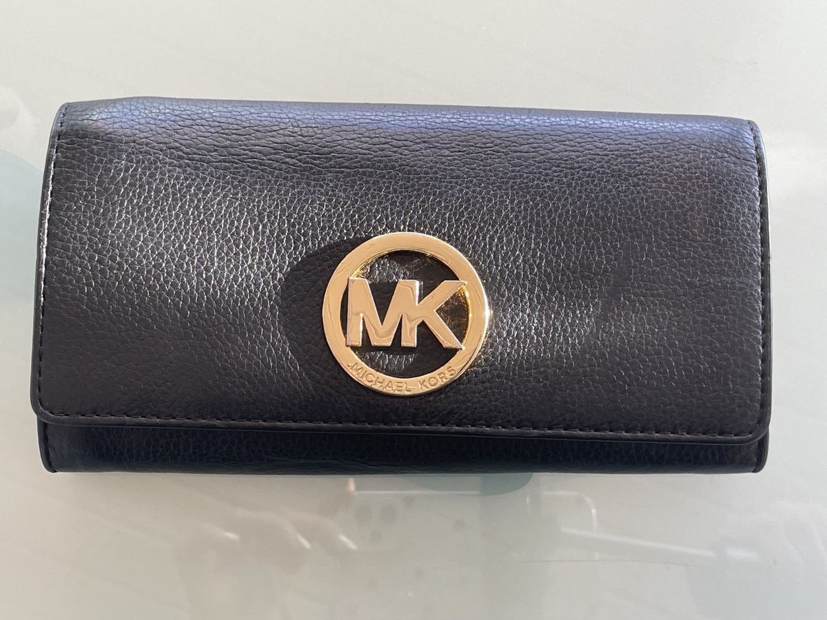 Michael Kors Portamonete: Portefeuille Michael Kors noir cuir élégant – Usato da Vuadens venduto da Nina11