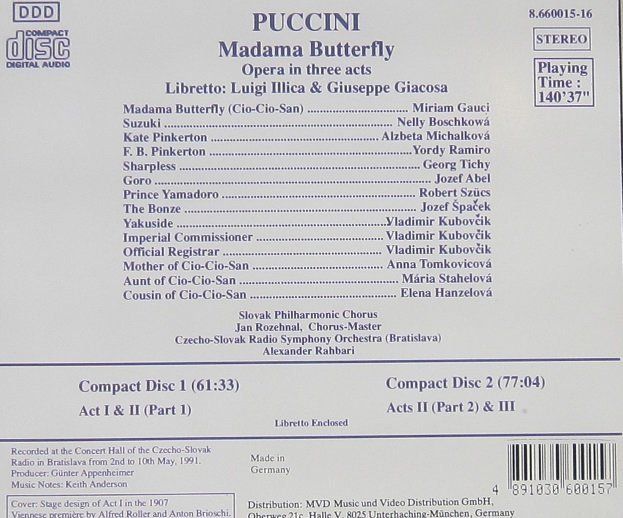 CD: Puccini - Madama Butterfly (Rahbari) – Usato da Grüningen venduto da azulblanco 1