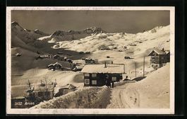 AK Arosa, Ortspartie im Schnee, 1926